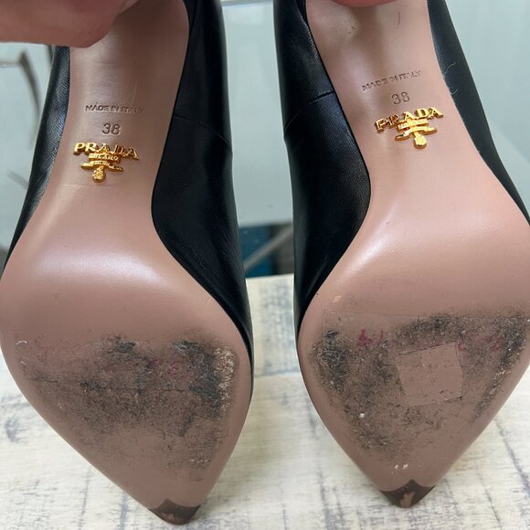 Prada Black Leather Heels - Picture 4 of 4